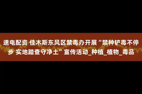 速电配资 佳木斯东风区禁毒办开展“禁种铲毒不停步 实地踏查守净土”宣传活动_种植_植物_毒品